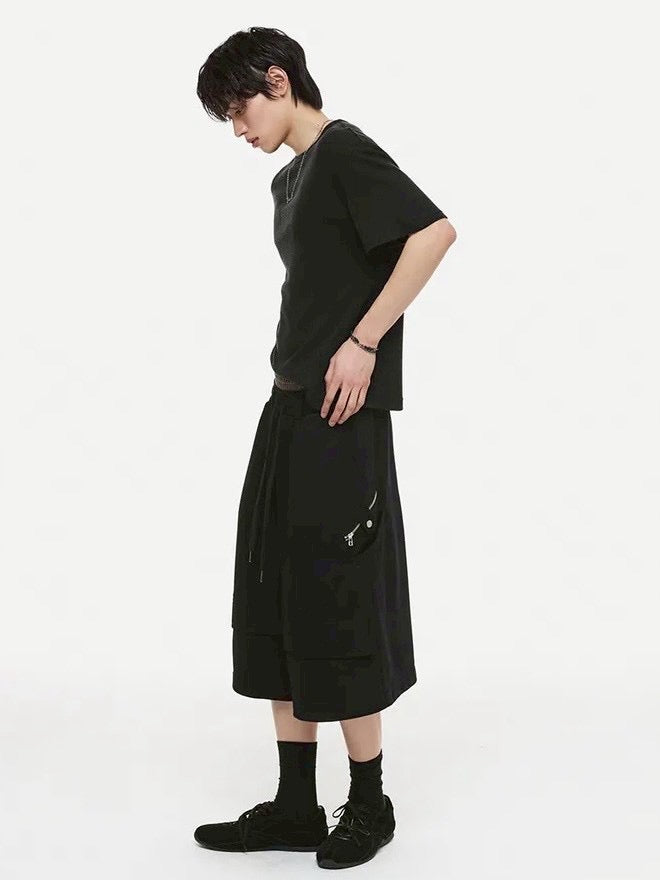 【DNSR】Cool Tencel Waffle Crop T-Shirt