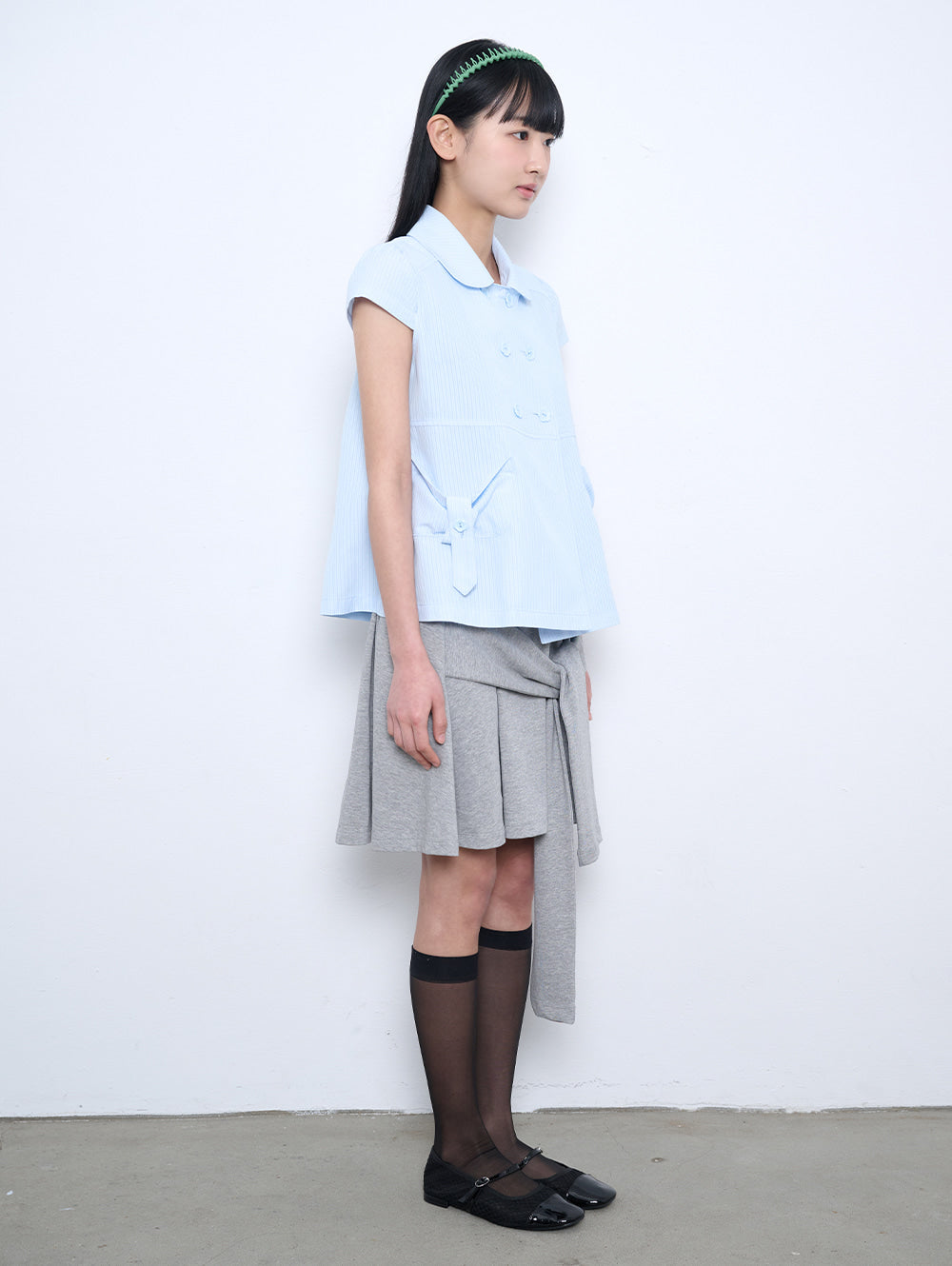 6/8 21:00発売【TUOMIO】ROUND COLLAR HALF JACKET