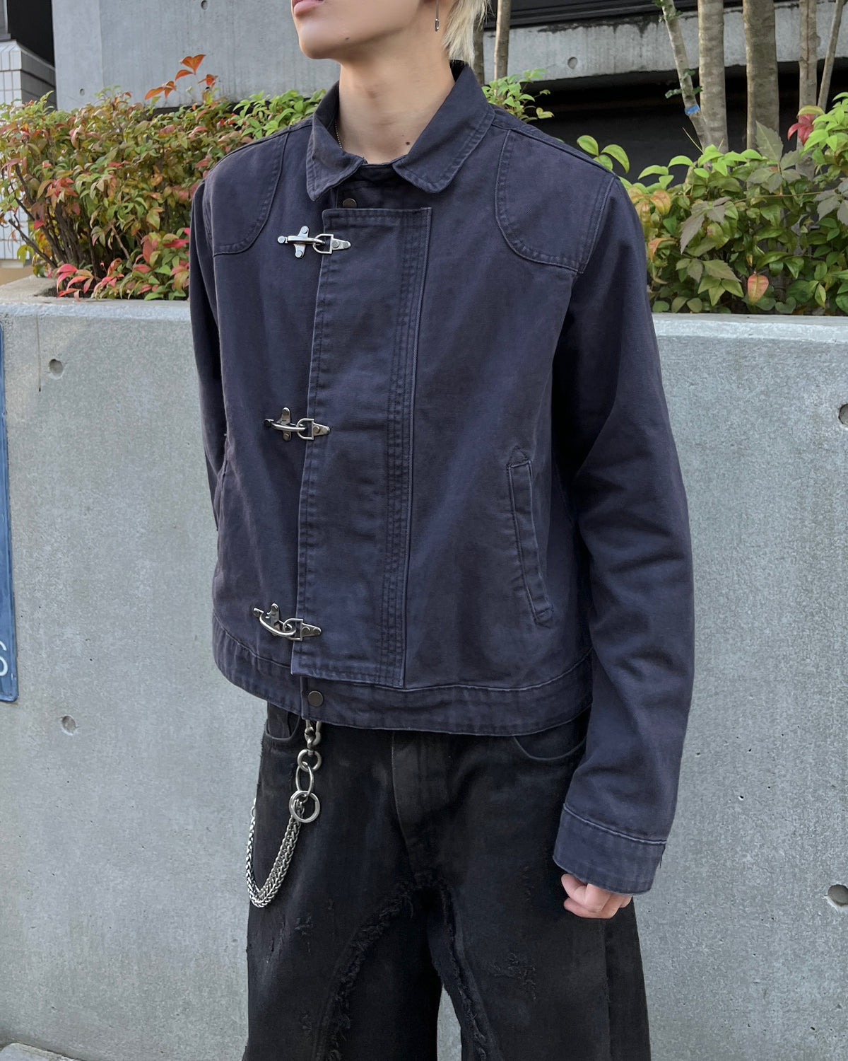 大阪店WEB限定受注制【Chikashitsu +】design hook cropped jacket (3color)