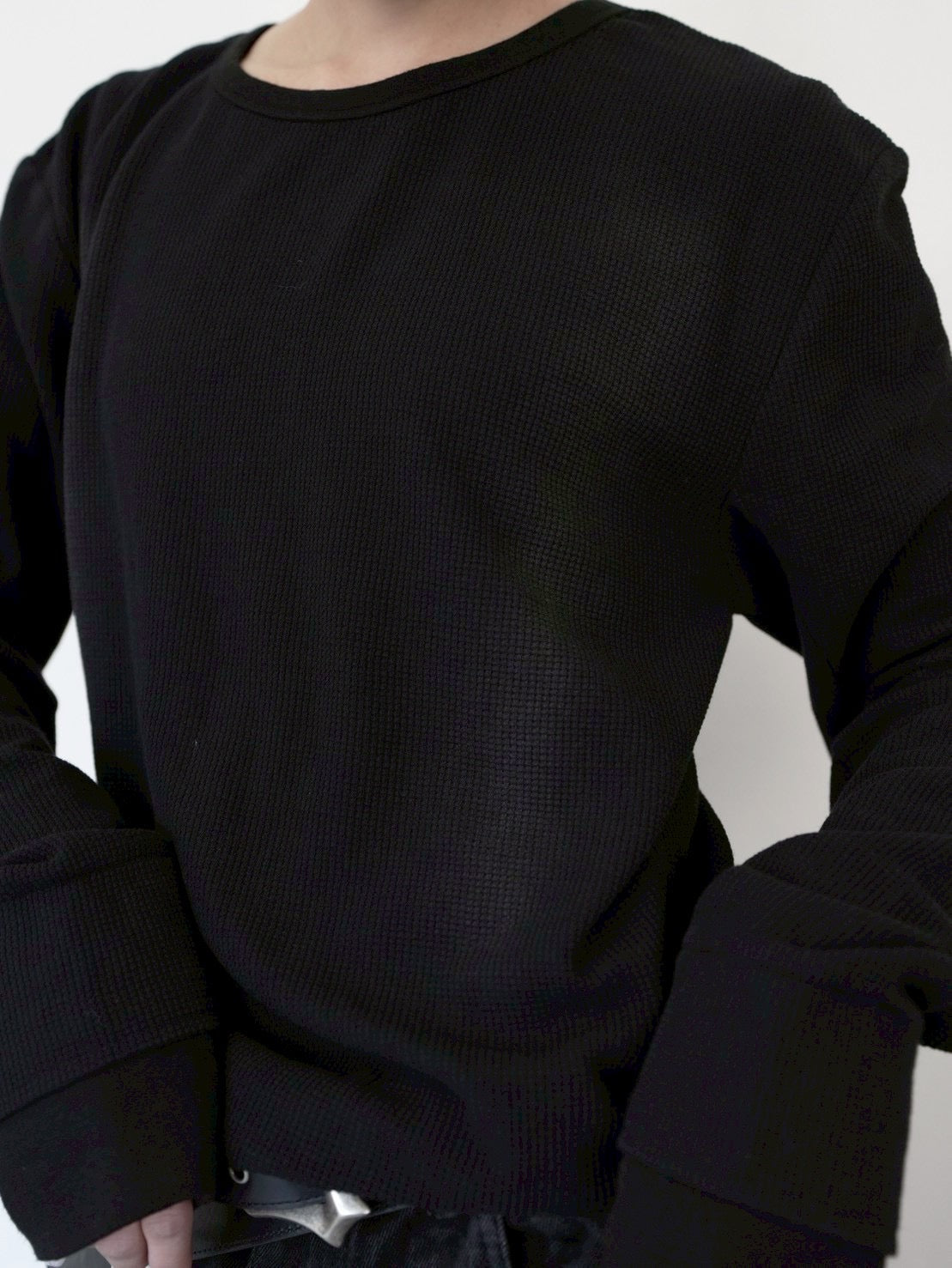 【CHIKASHITSU PLUS HIGH】Rust waffle thermal long tee