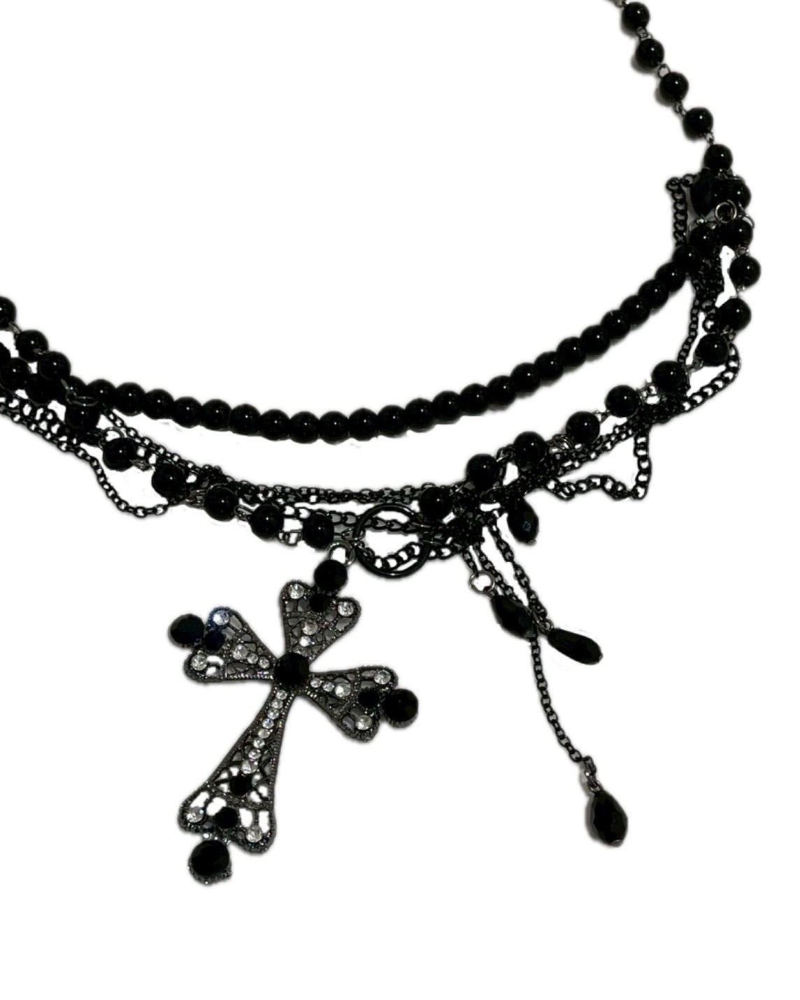 7/11 20:00発売　国際配送【BABY09】cross pearl waist chain (2color)
