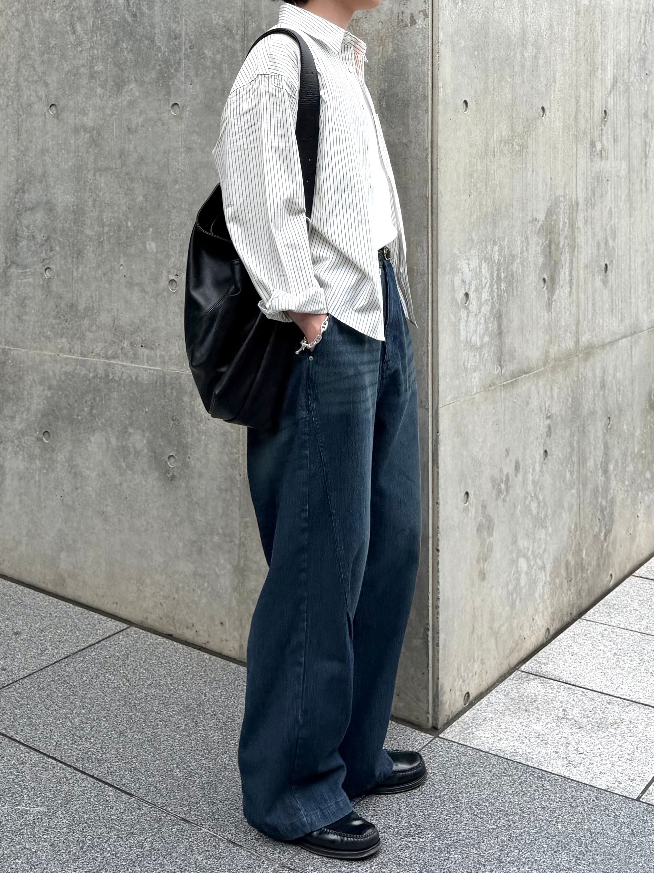 東京店WEB限定受注制【Chikashitsu +】compact stripe shirt (2color)