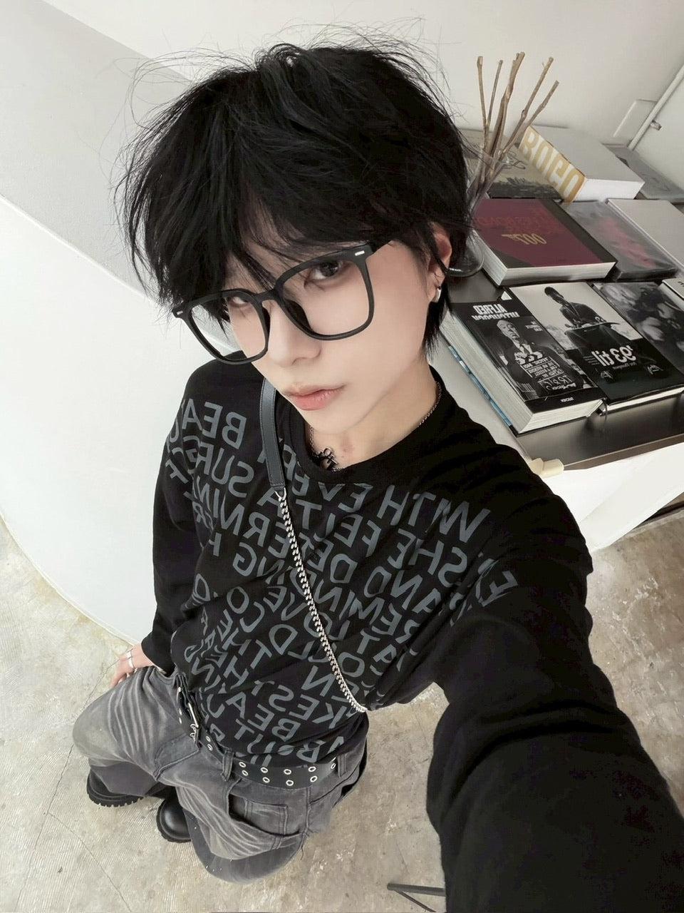 受注制【LUV CODE】lettering long sleeve tee (3color)
