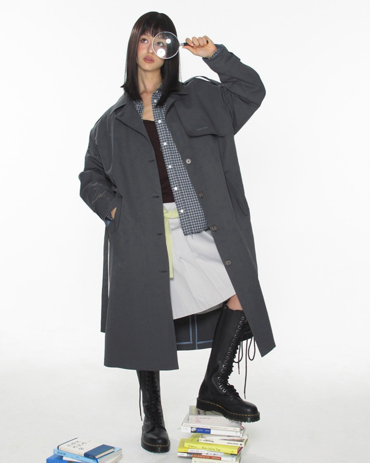【CRANK】BELTED LONG TRENCH COAT