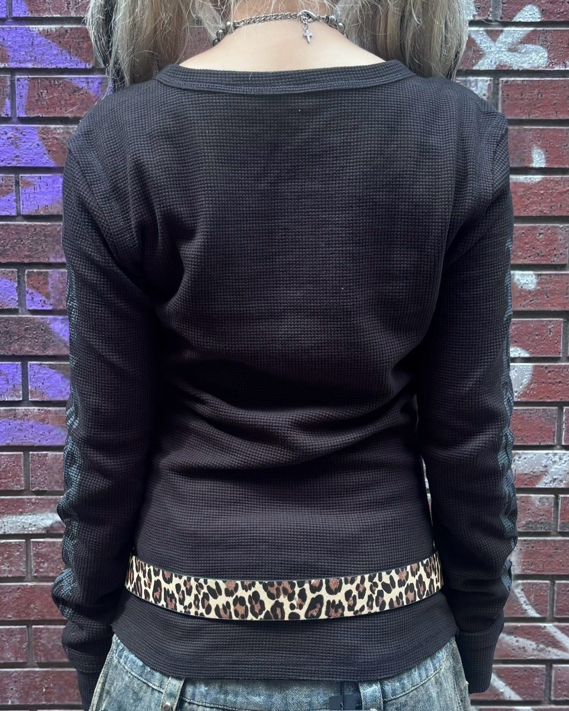 国際配送【BABY09】dark waffle long sleeve