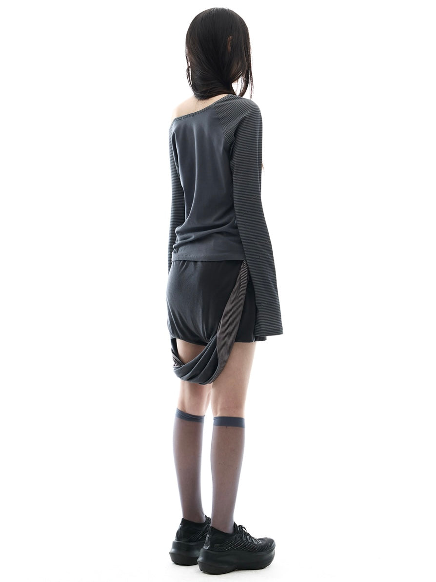 【OJOS】Stripe Raglan Long Sleeve