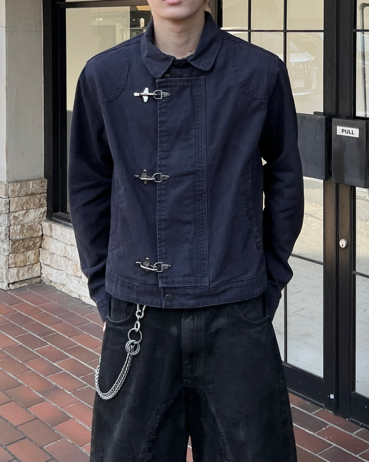 大阪店WEB限定受注制【Chikashitsu +】design hook cropped jacket (3color)
