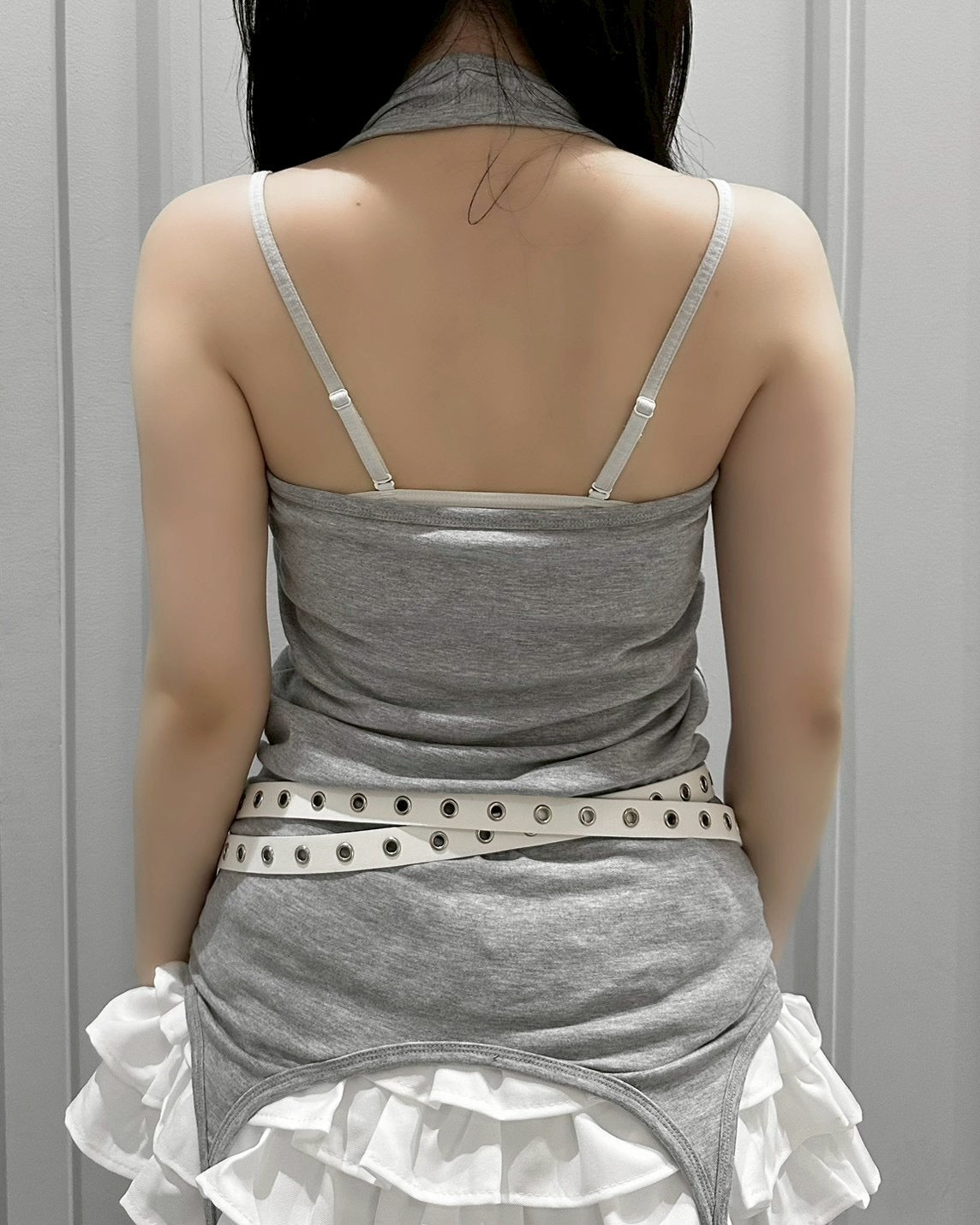 受注制【nmtc+】Layered Halter Strap Tank Dress (3color)