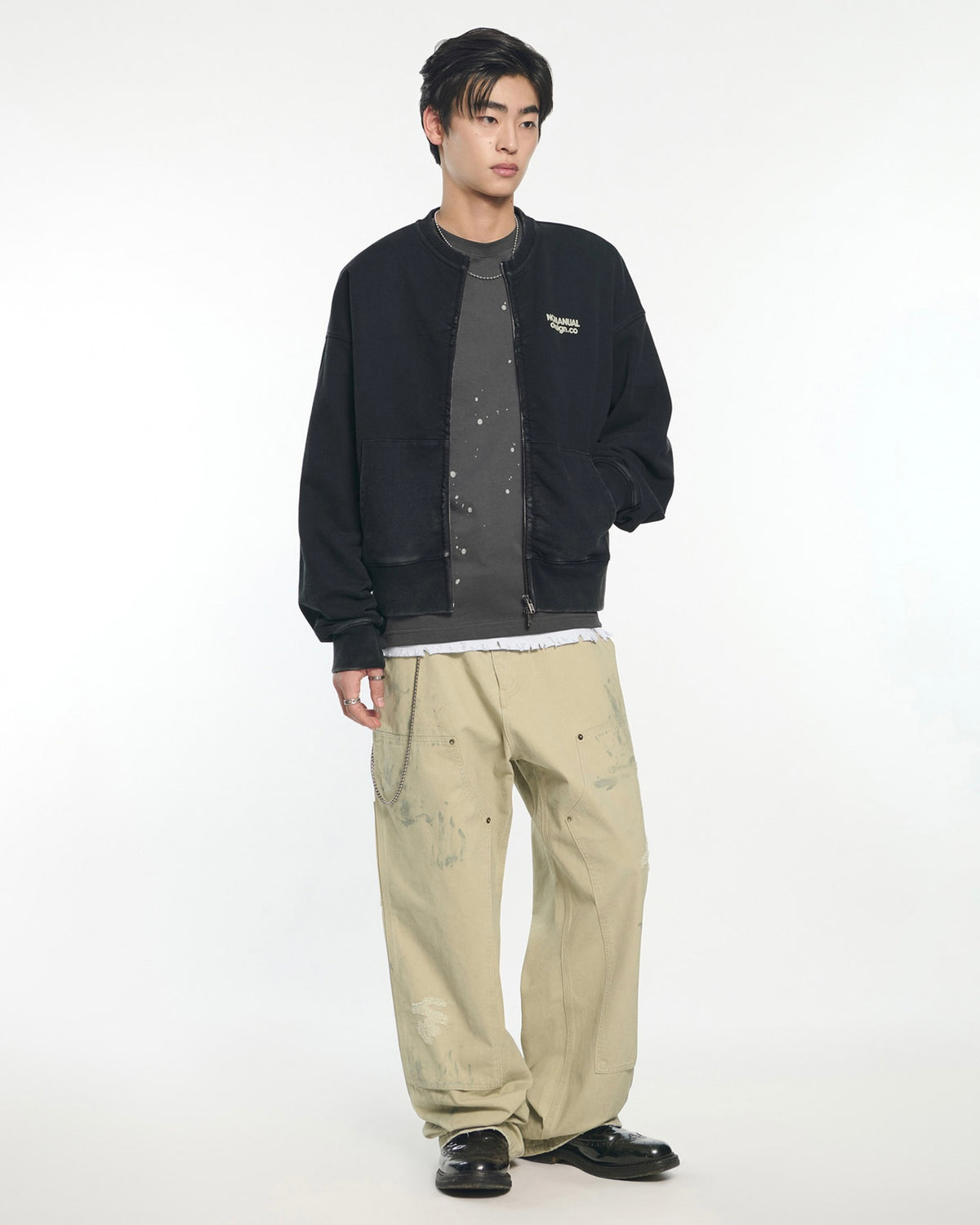 【NOMANUAL】DAMAGED DOUBLE KNEE PANTS