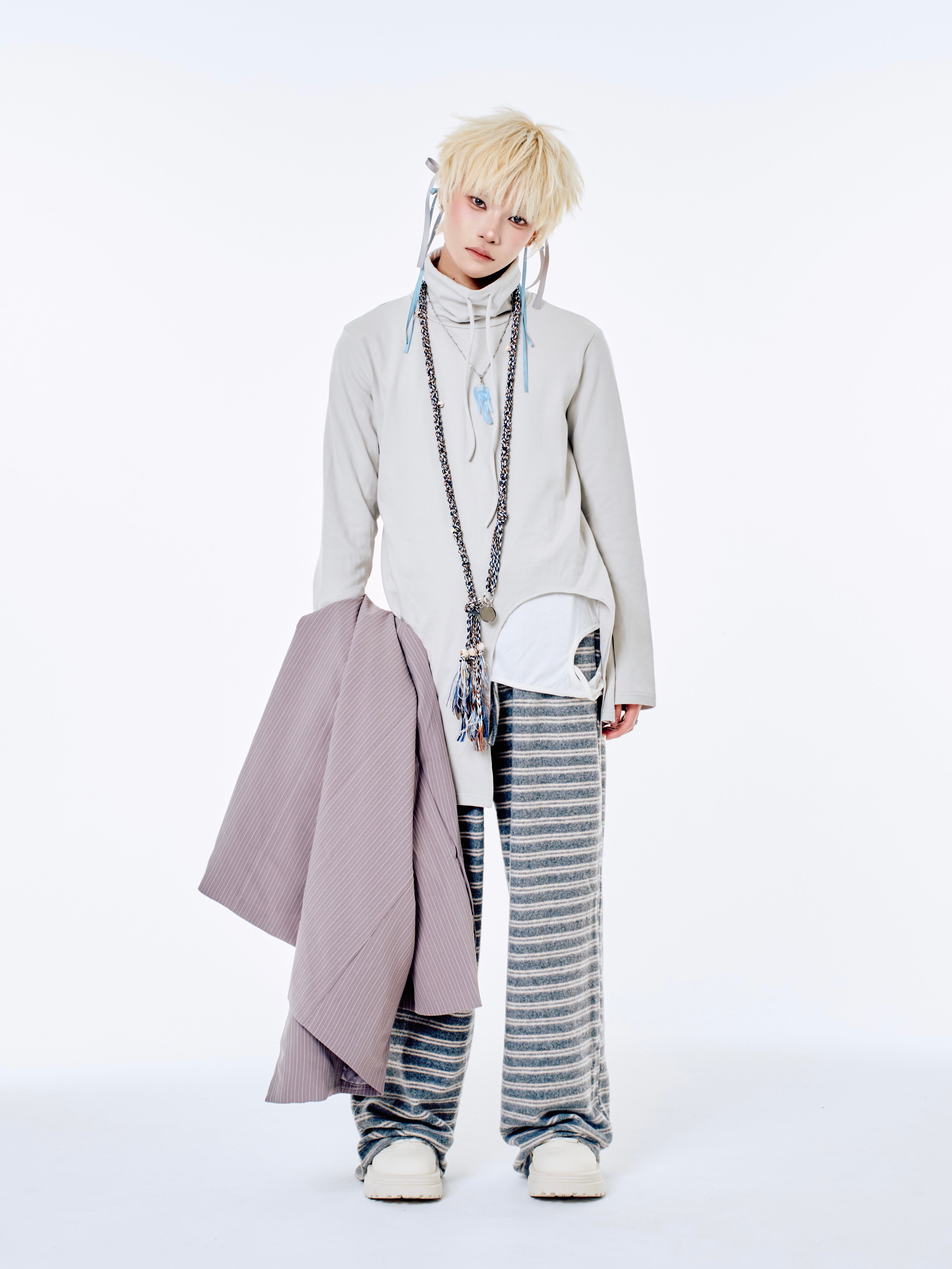 国際配送【Nerd out XU】big stripe tailored jacket / 【ナードアウトエックスユー】ビックストライプテーラードジャケット