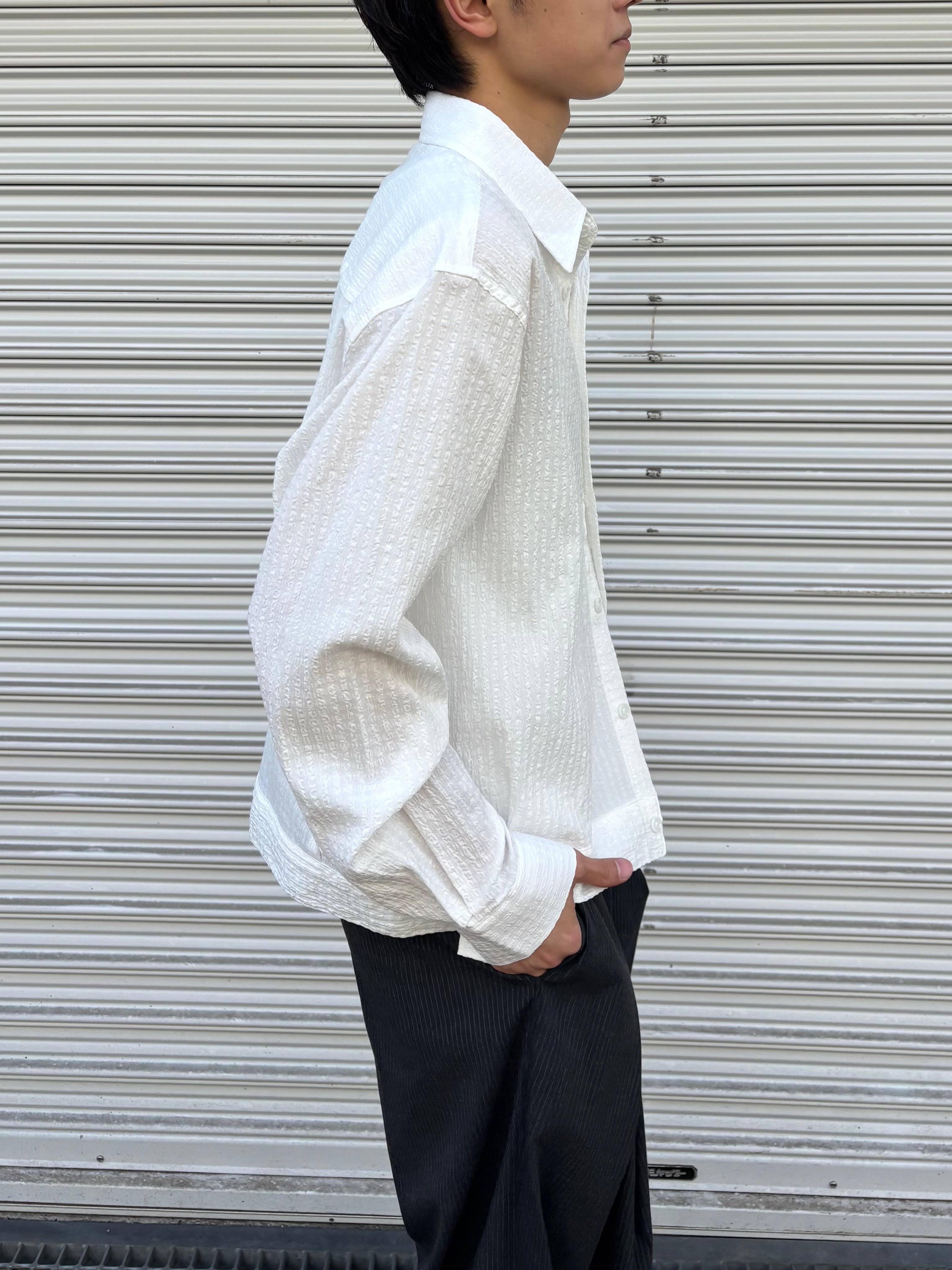 東京店WEB限定受注制【Chikashitsu +】seersucker relax check shirt (2color)