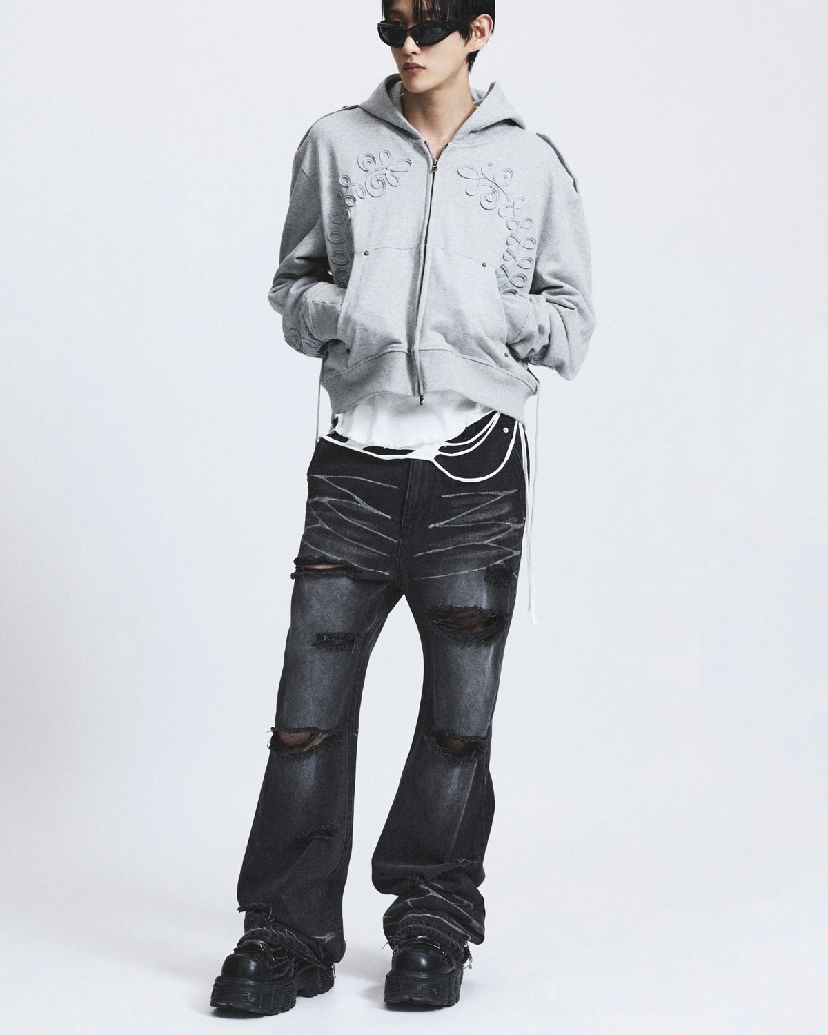 【LECYTO】Baroque Loop Zip-Up Hoodie