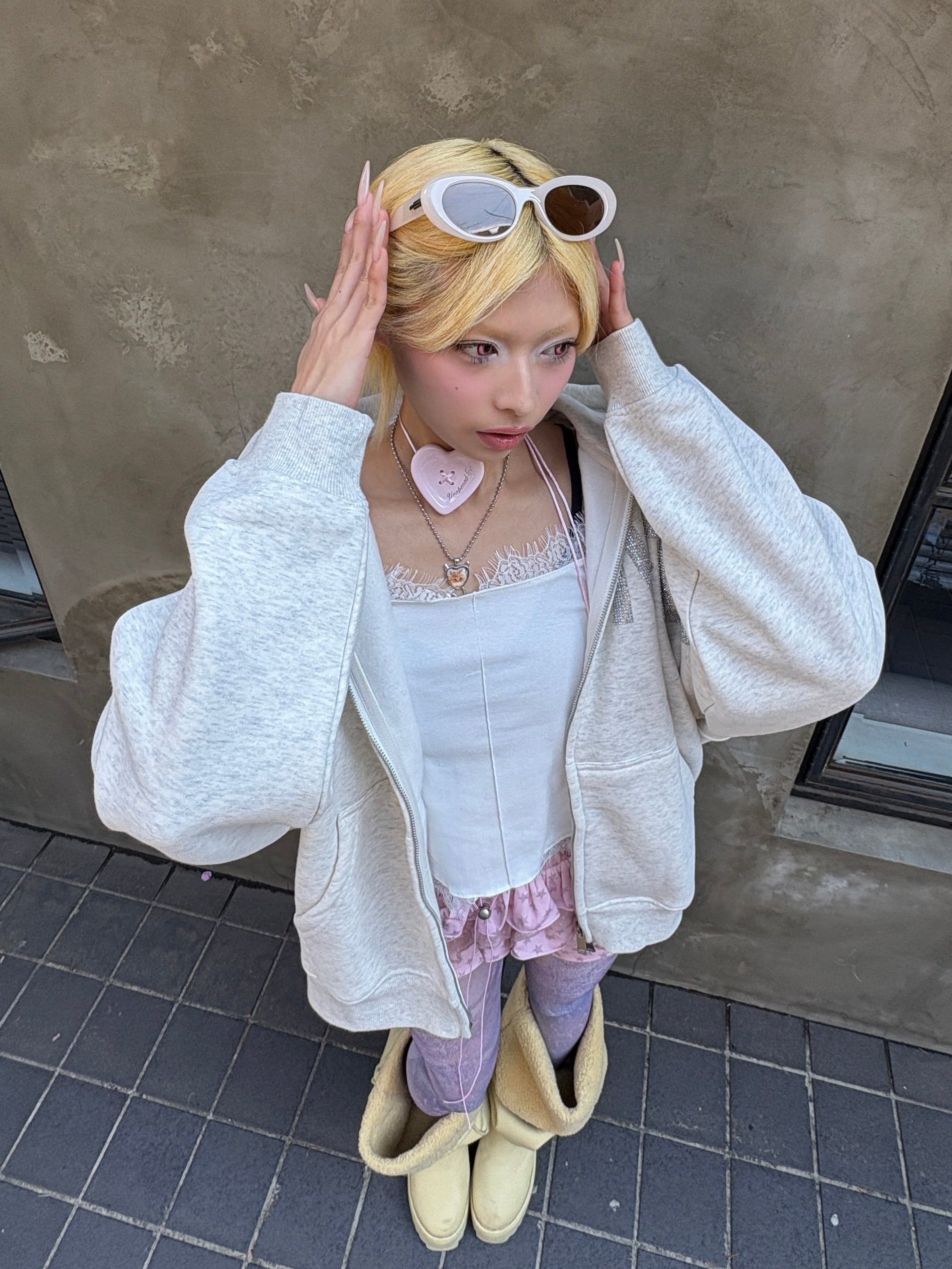 国際配送【Never mind the XU】SHEER LACE CAMISOLE