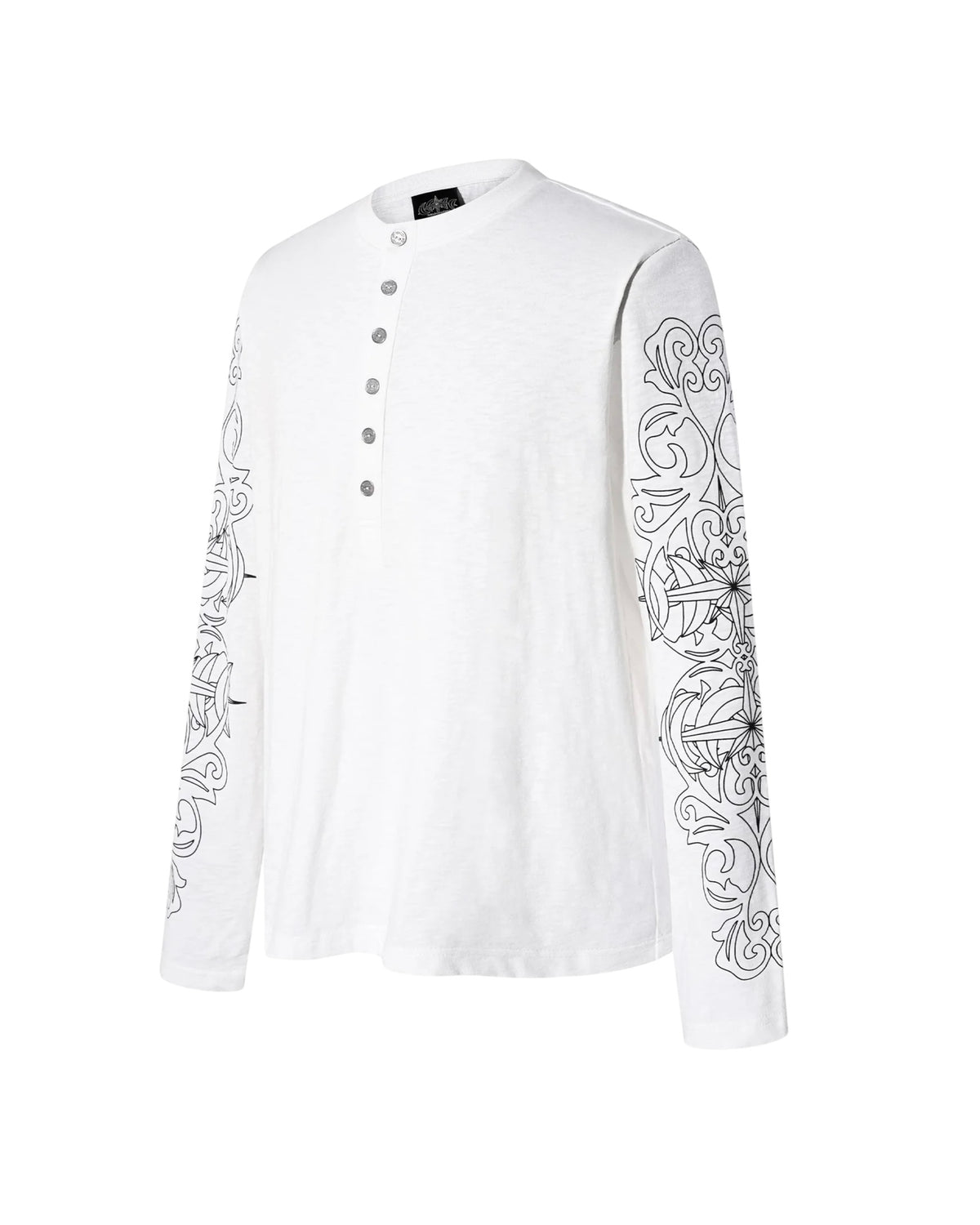 【THEBOYHASNOPATIENCE】LUMINOUS DAWN BAROQUE HENLEY L/S TEE
