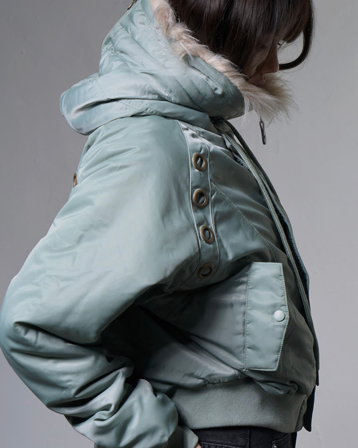 【FANCY CLUB】EYELET FUR MA-1