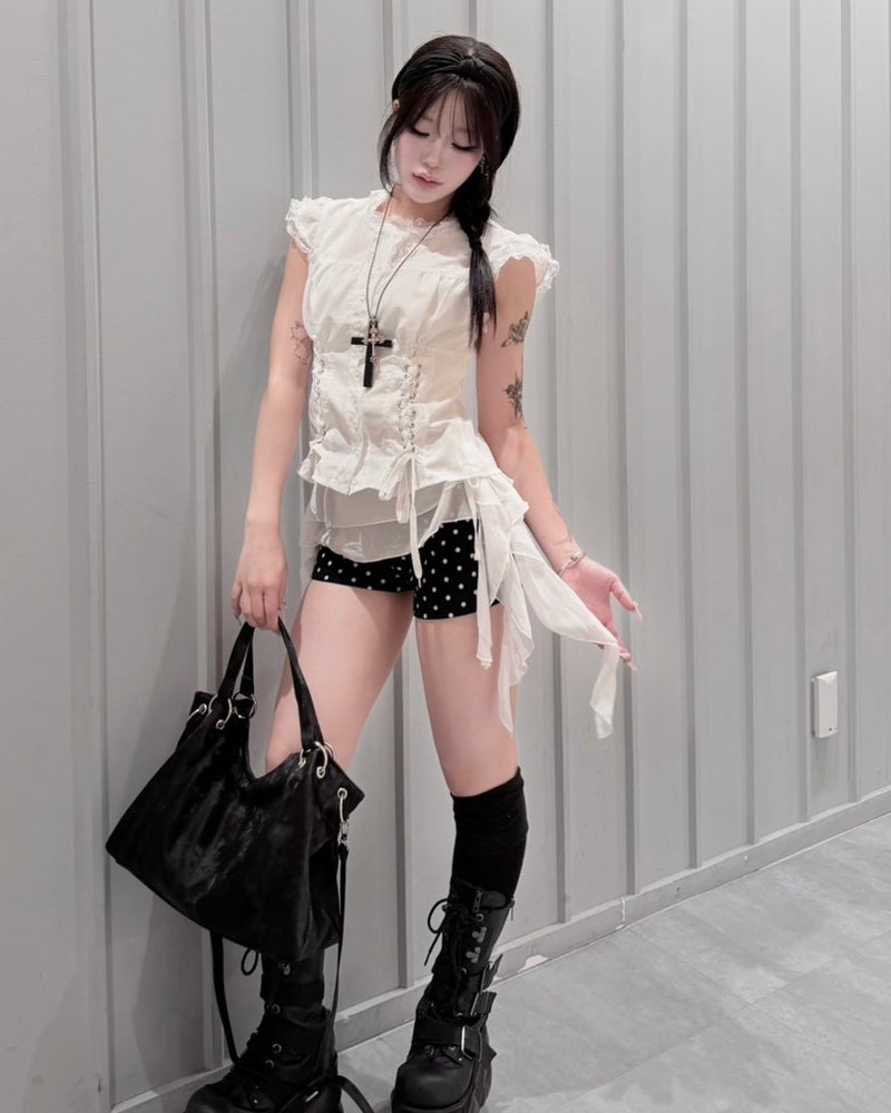 受注制【nmtc+】Sheer Chiffon Wrap Skirt (2color)