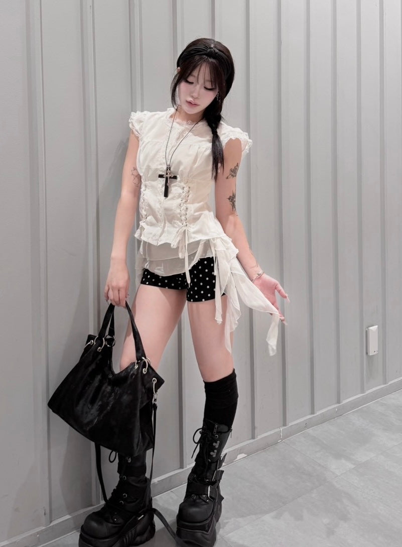 受注制【nmtc+】Sheer Chiffon Wrap Skirt (2color)
