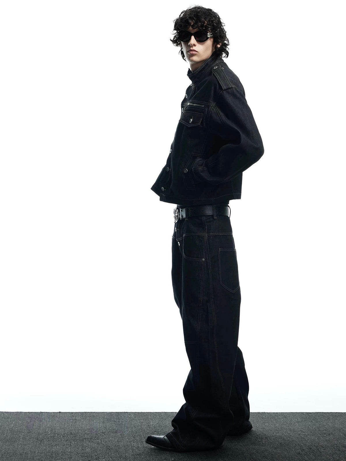 【DND4DES】Raw Denim Long Button Jacket