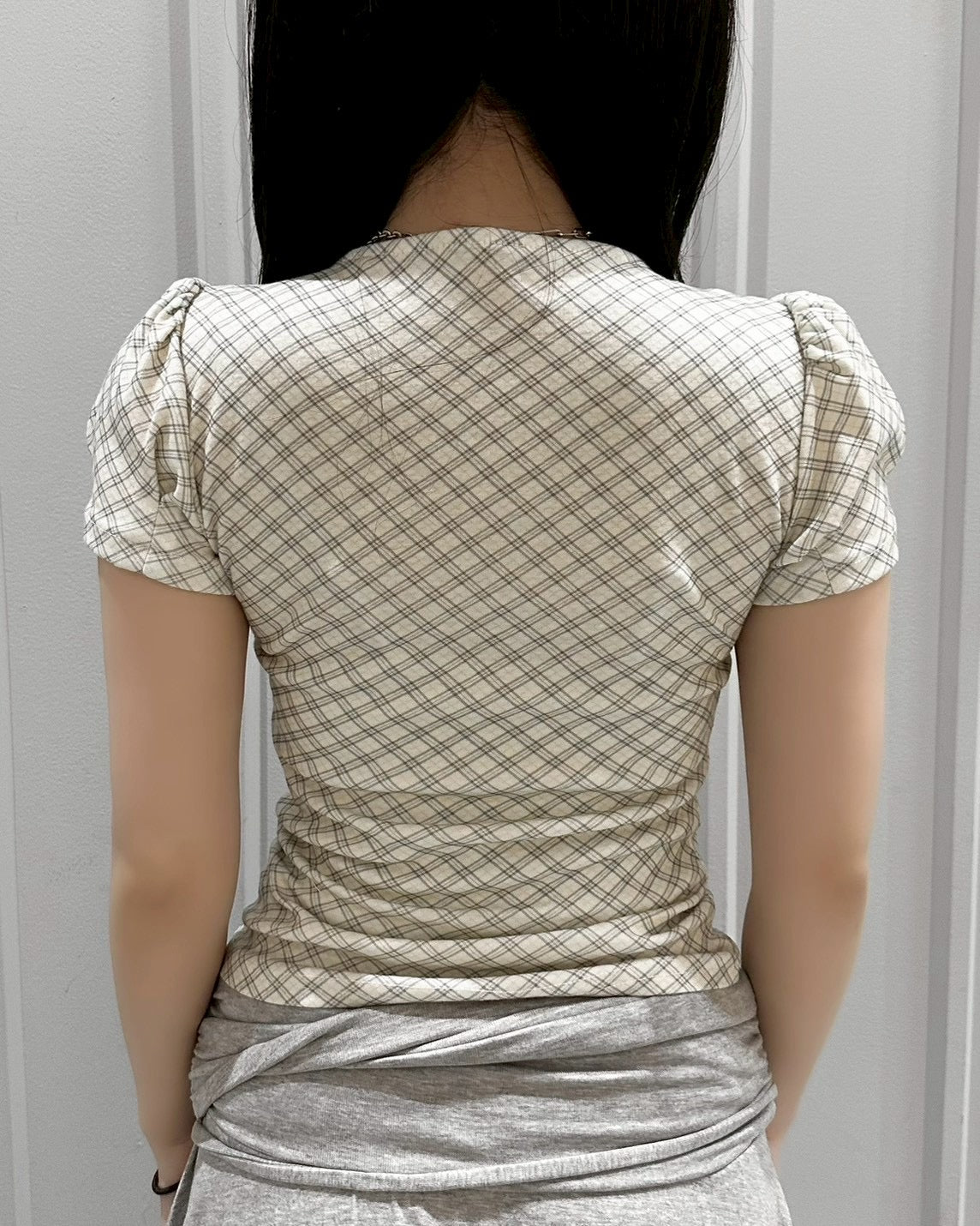 【nmtc+】French Ribbon Check Top (2color)