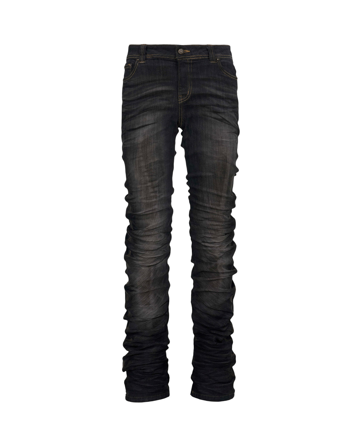 【LECYTO】Glitch Washed Curved Denim Pants