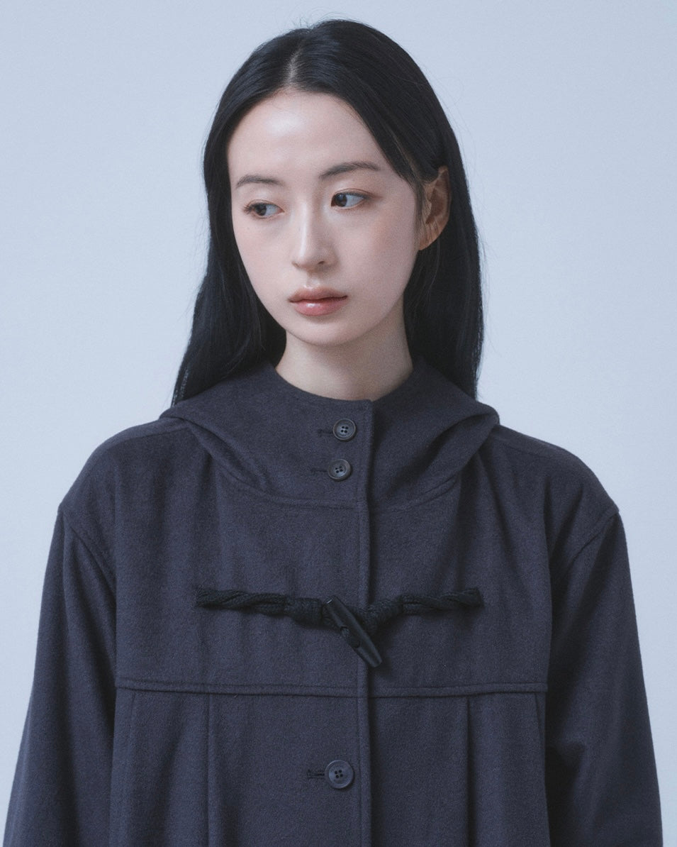 【TUOMIO】PLEATED TOGGLE WOOL COAT