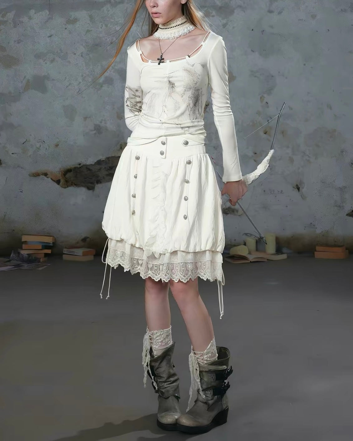 【Cest Nous】Lace Bud Skirt