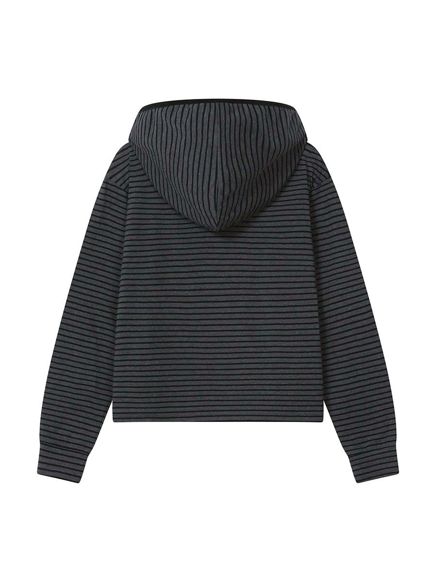 【Miseki seoul】Diagonal button Layered hoodie