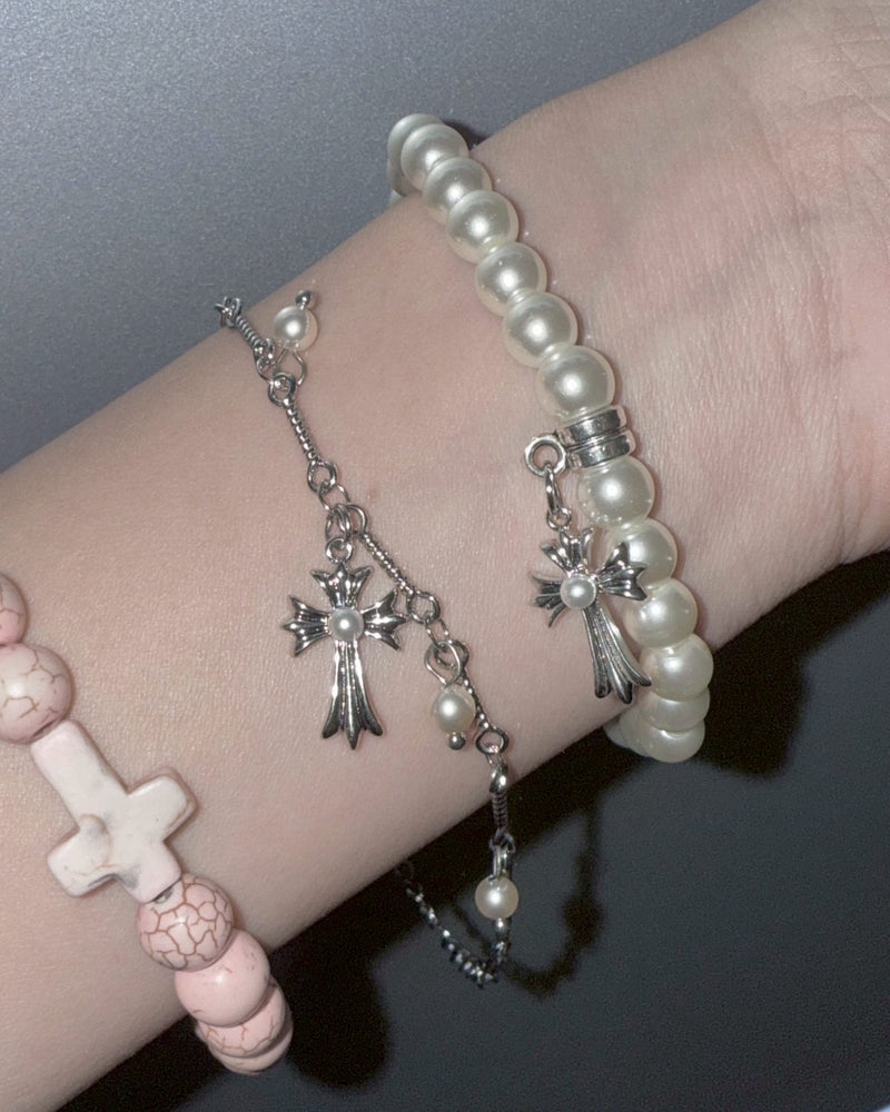 受注制【nmtc+】cross bracelet (2color)