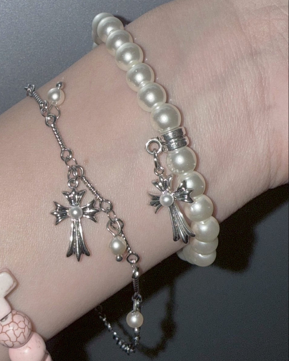 受注制【nmtc+】cross bracelet (2color)