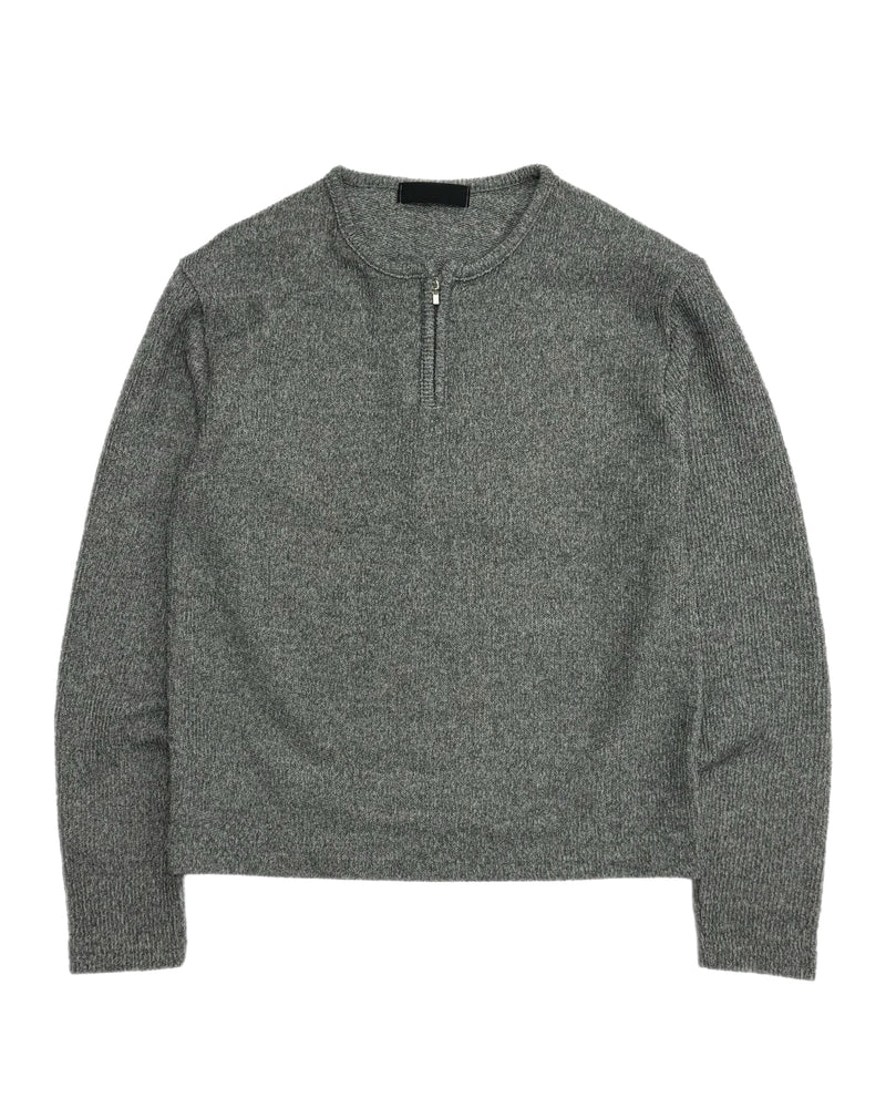 受注制【Chikashitsu +】zip neck long sleeve knit (3color)