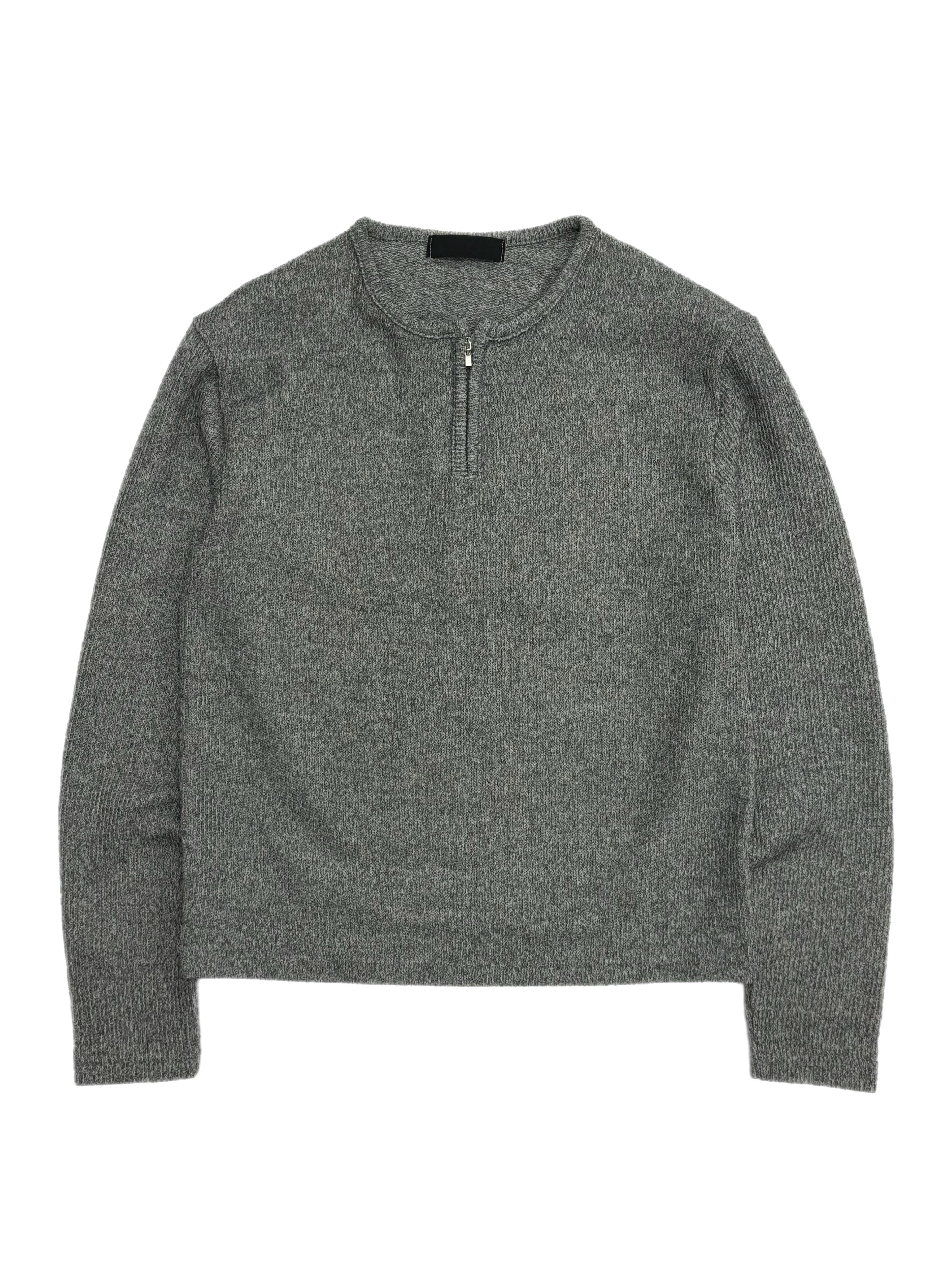 受注制【Chikashitsu +】zip neck long sleeve knit (3color)