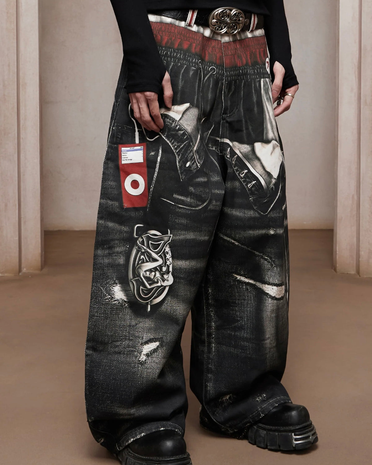 【DND4DES】Triple Waist MP3 All-Over Print Pants