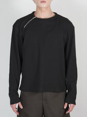 受注制【Chikashitsu +】metal zip waffle long sleeve (2color)
