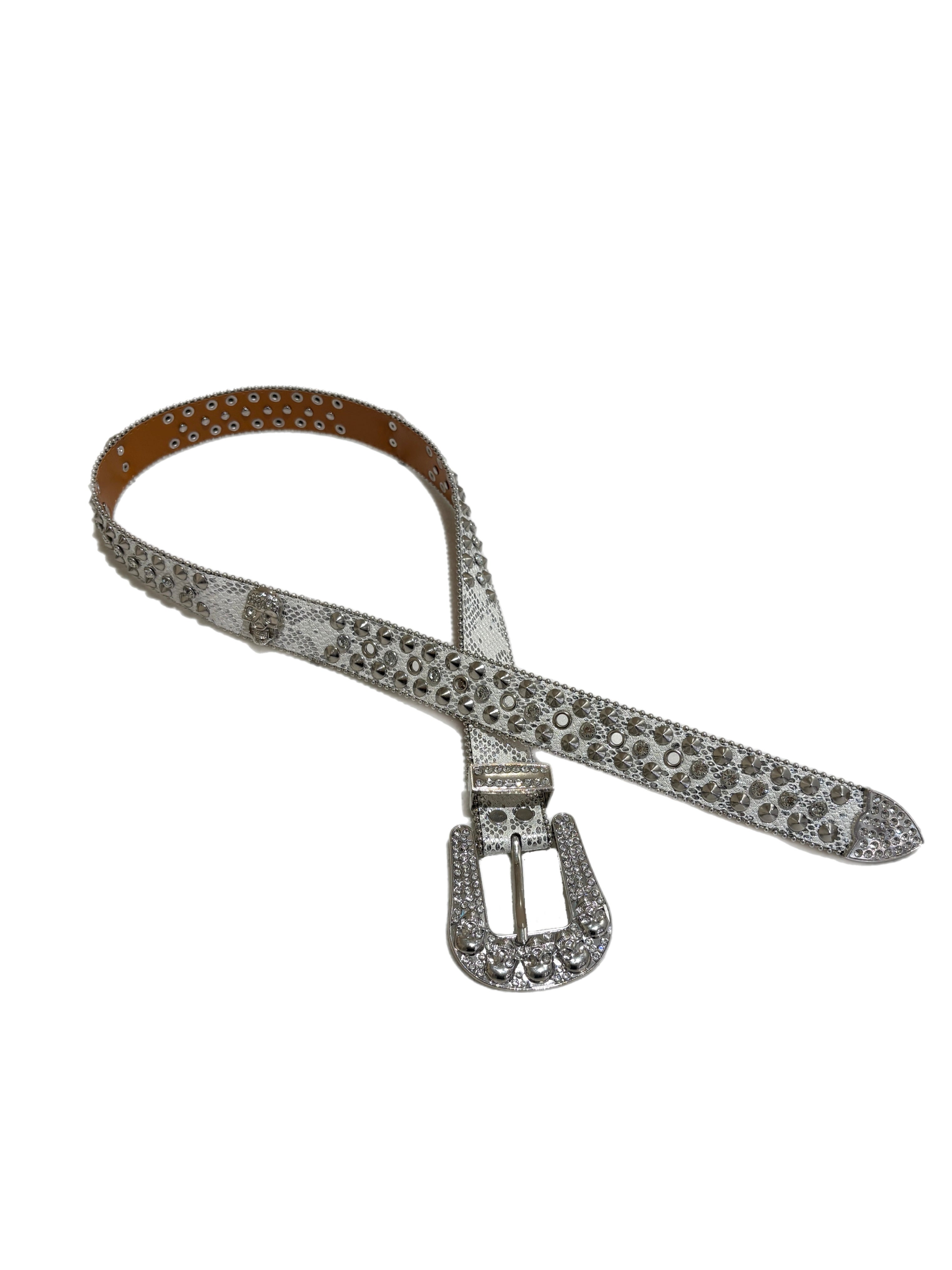 国際配送【BABY09】 Skull Studded Belt (3color)