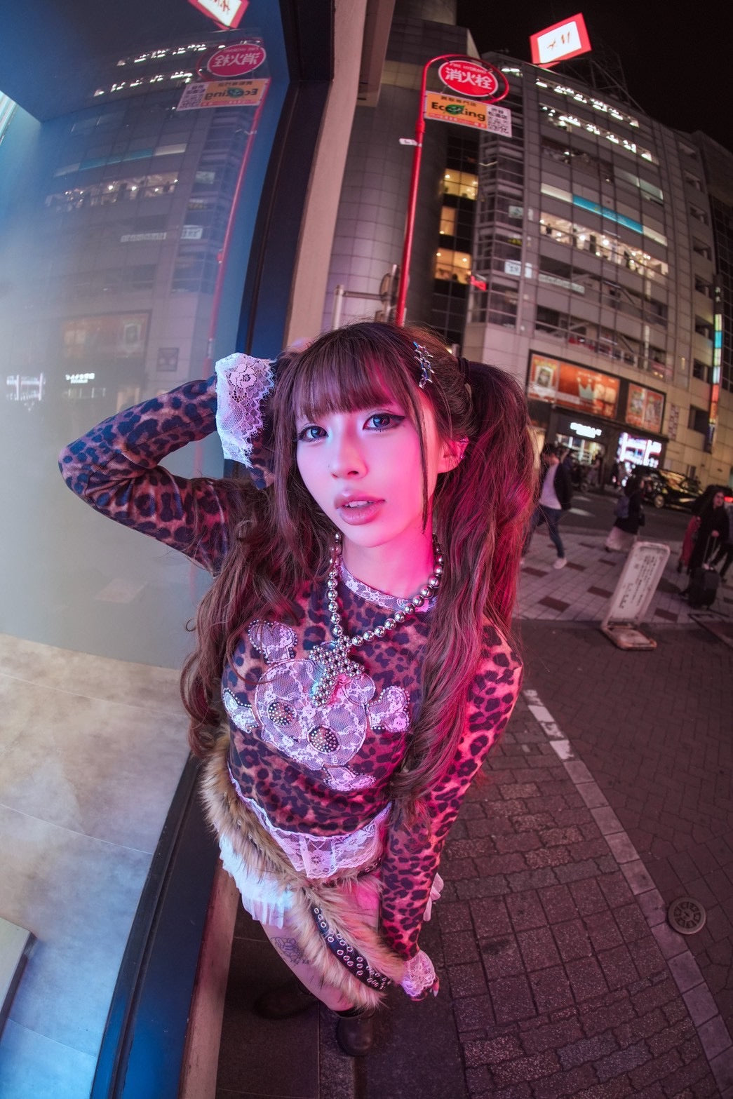 国際配送【BABY09】 leopard lace skull tops