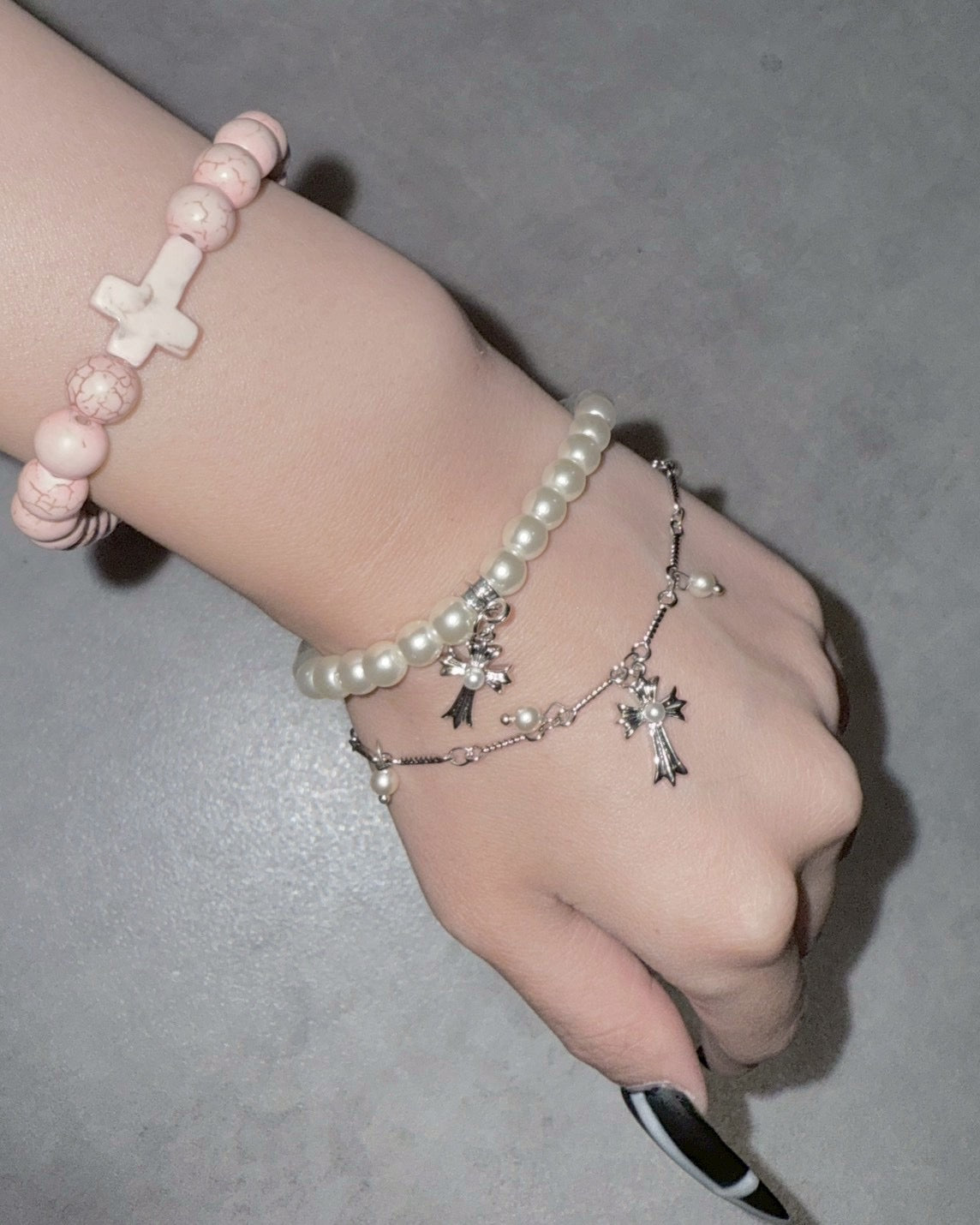 受注制【nmtc+】cross bracelet (2color)