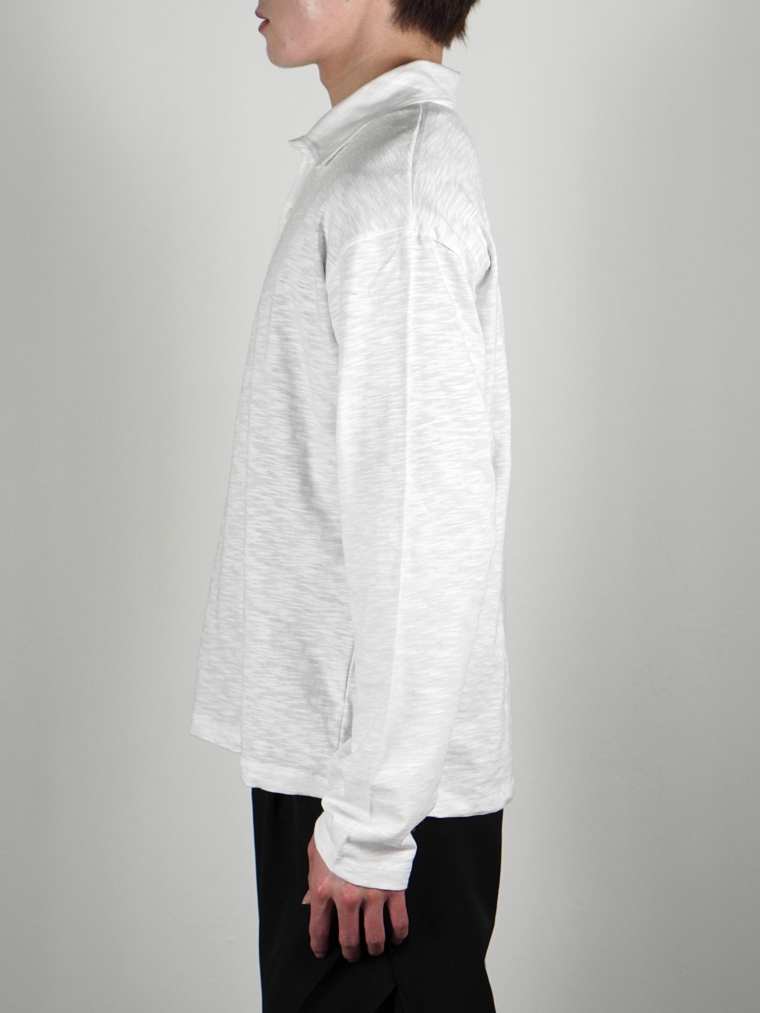 受注制【Chikashitsu +】sheer cotton polo long sleeve (3color)
