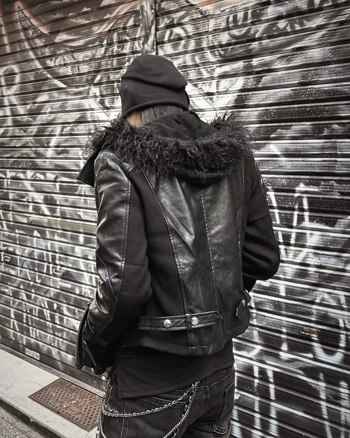 受注制【Never mind the XU】Utility Leather Rider Jacket