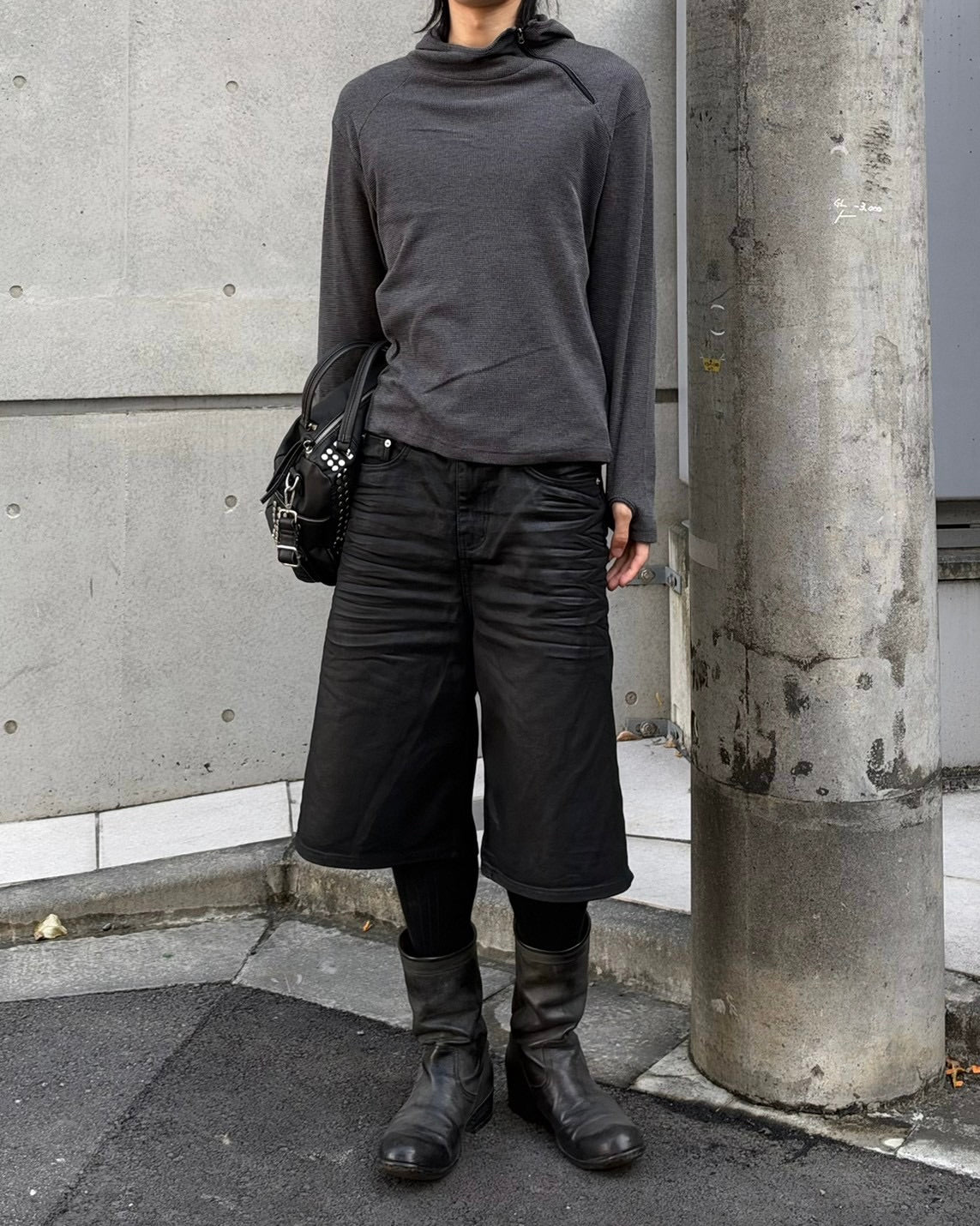 受注制【nmtc+】Diagonal Zip Hood Top (3color)