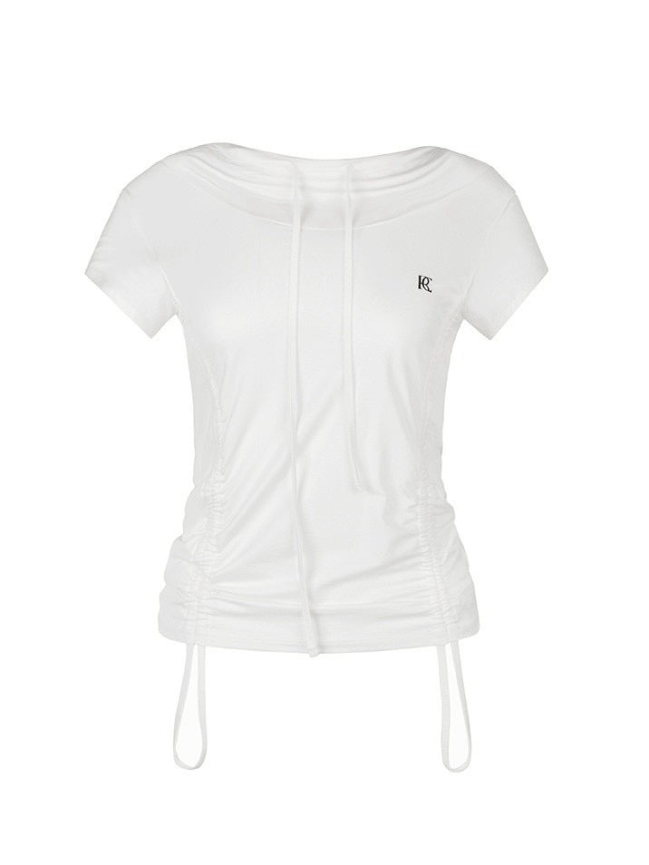【ROCK CAKE】Shirring Hoodie Top