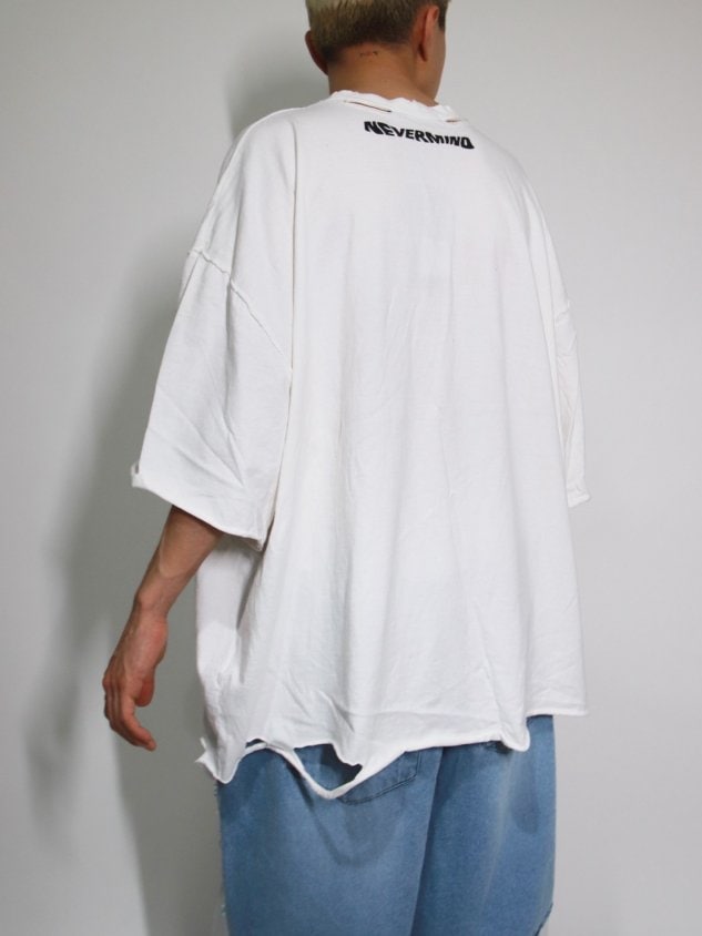 【Never mind the XU】print damage tee (2color)