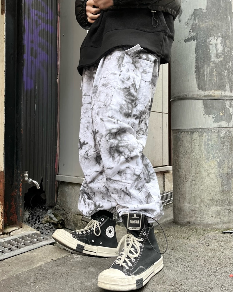 受注制【Never mind the XU】tie-dye cargo pants (2color)