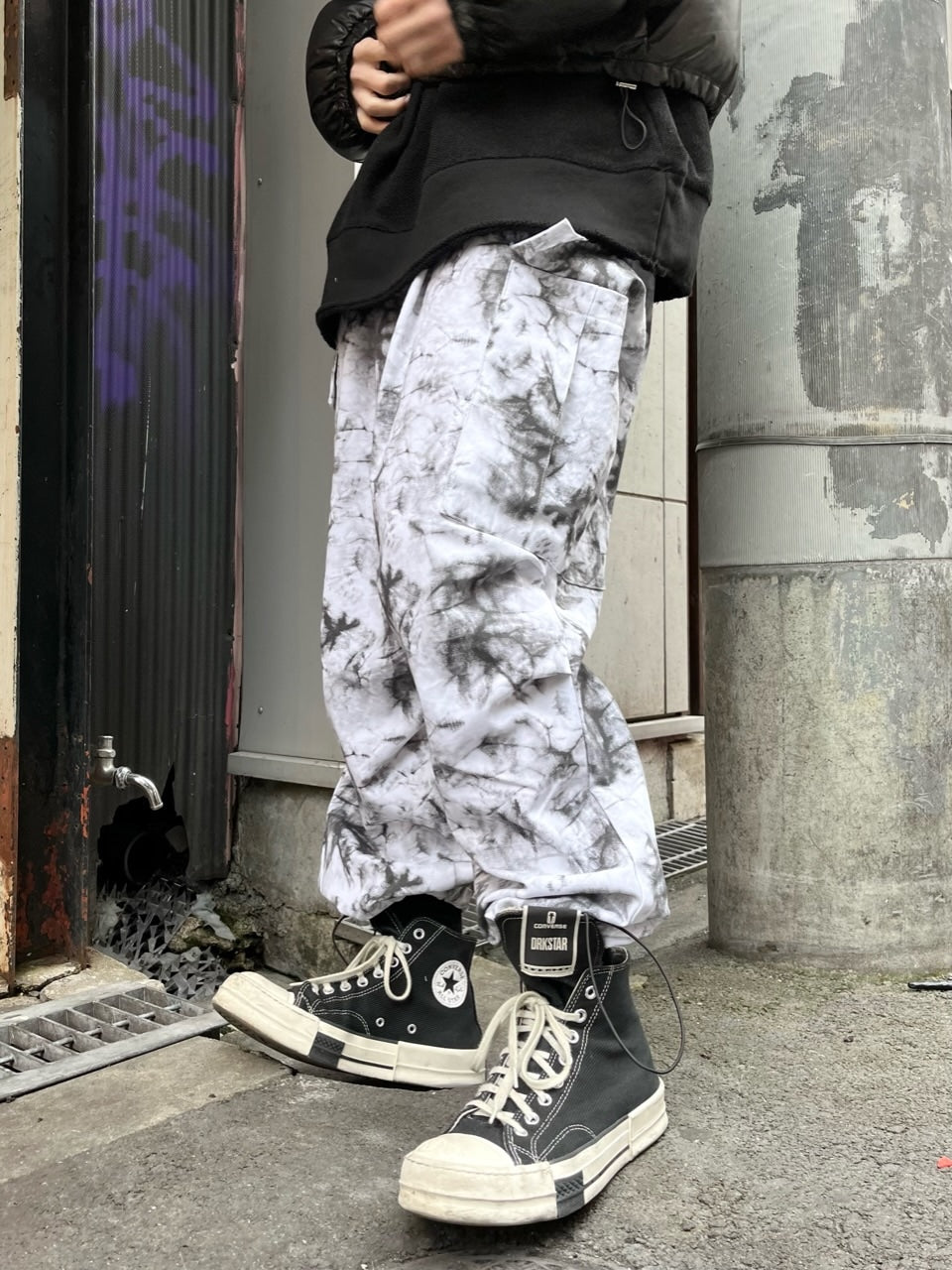 受注制【Never mind the XU】tie-dye cargo pants (2color)