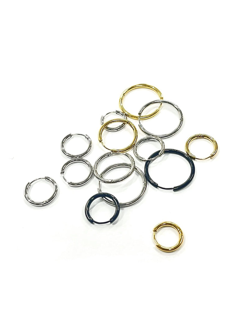 受注制【Never mind the XU】simple pierced earrings / 【ネバーマインドザエックスユー】シンプルリングピアス