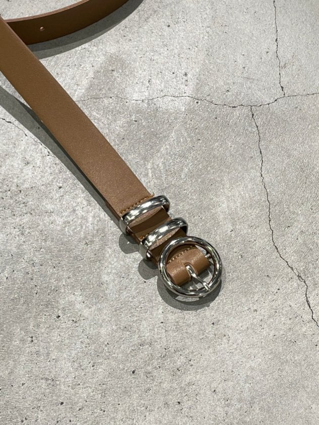 【Chikashitsu +】circle buckle belt (3color)