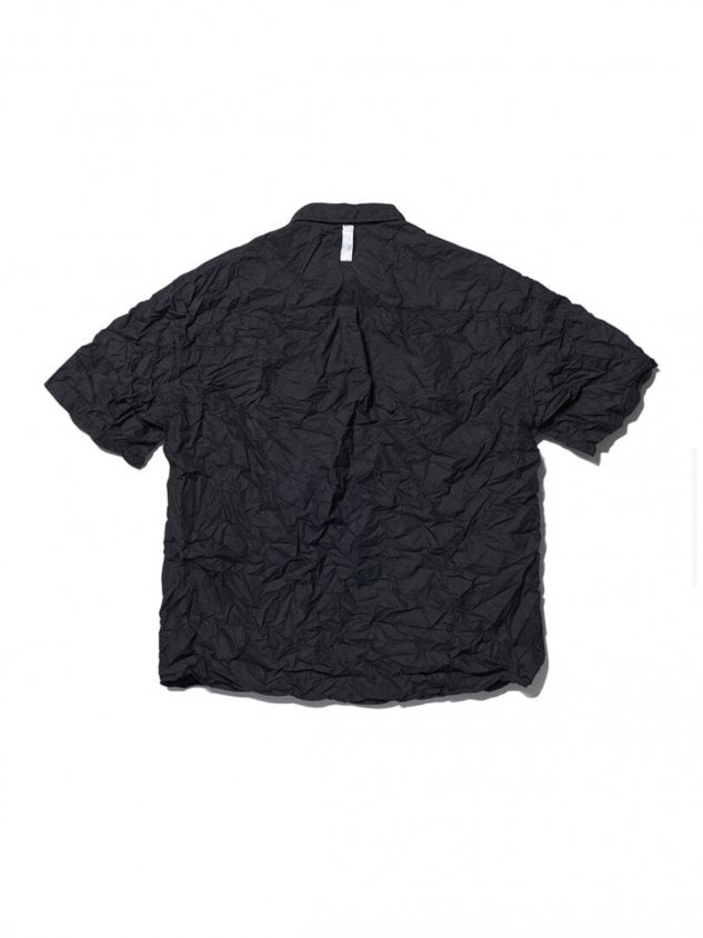 【NOMANUAL】WRINKLED SHORT SLEEVE SHIRT - BLACK