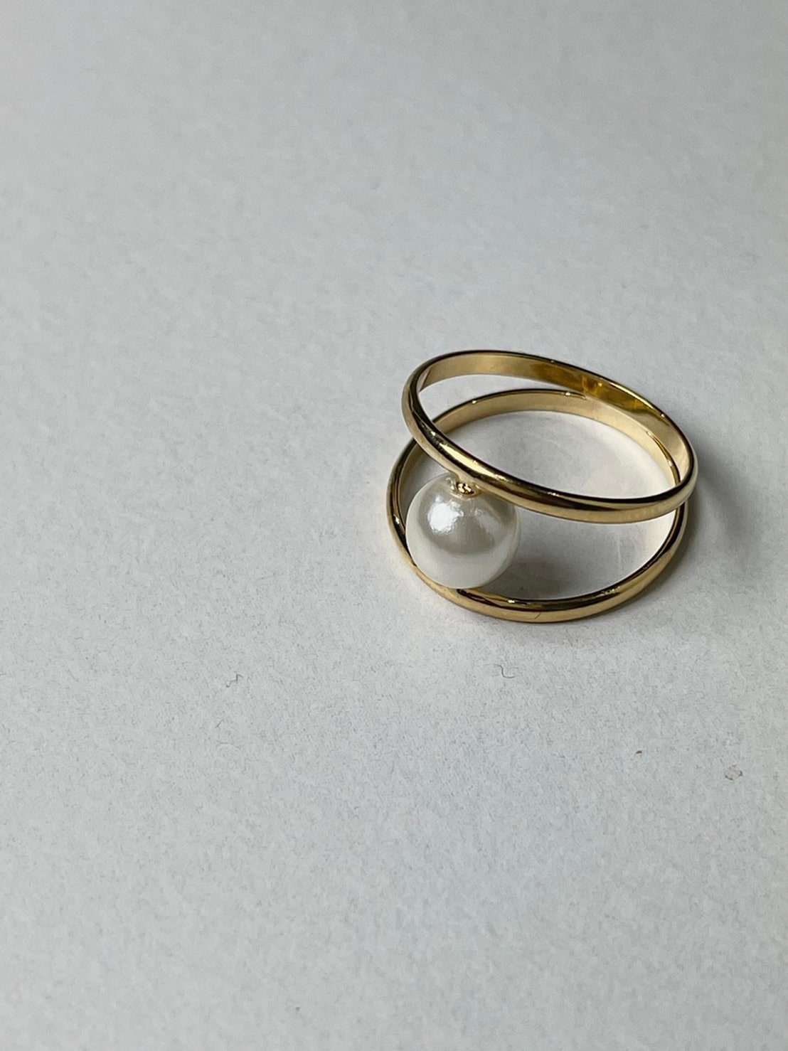 【Chikashitsu + 】pearl design ring (2color)