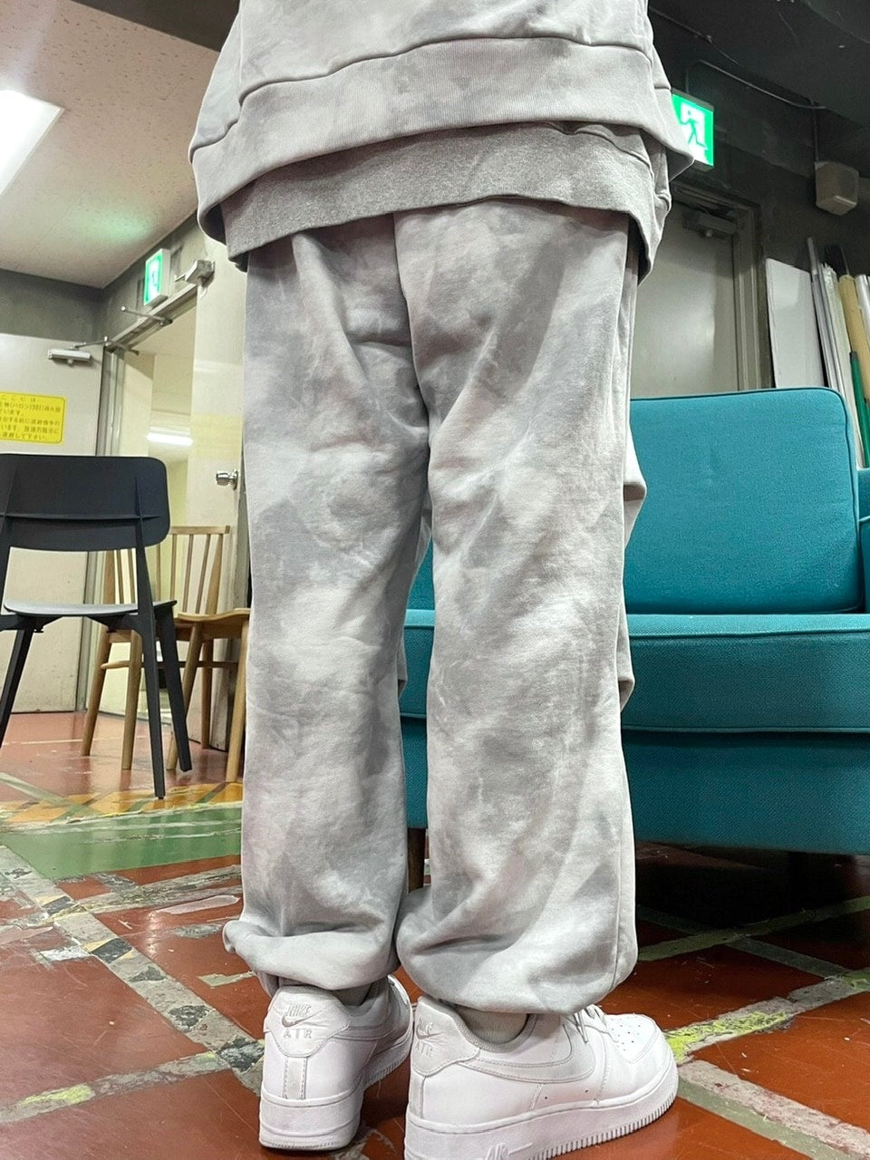 受注制【Never mind the XU】set up tie-dye sweat pants (2color