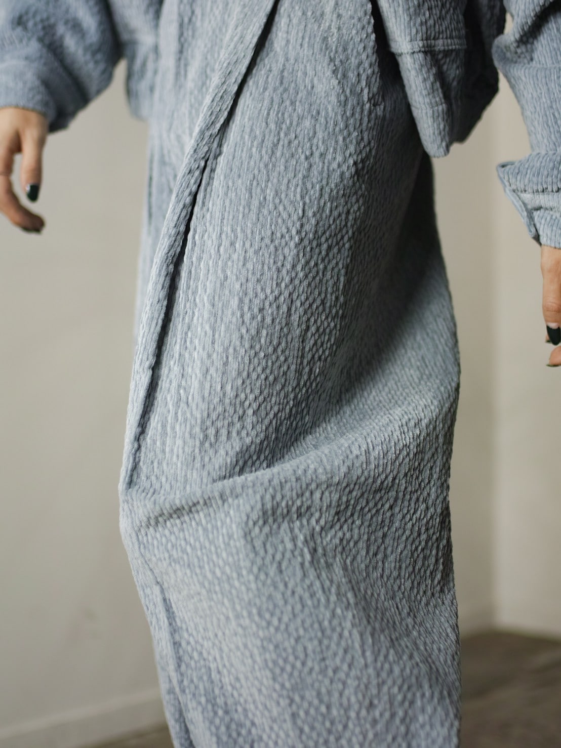 受注制【Chikashitsu +】set up high waist corduroy pants (3color)