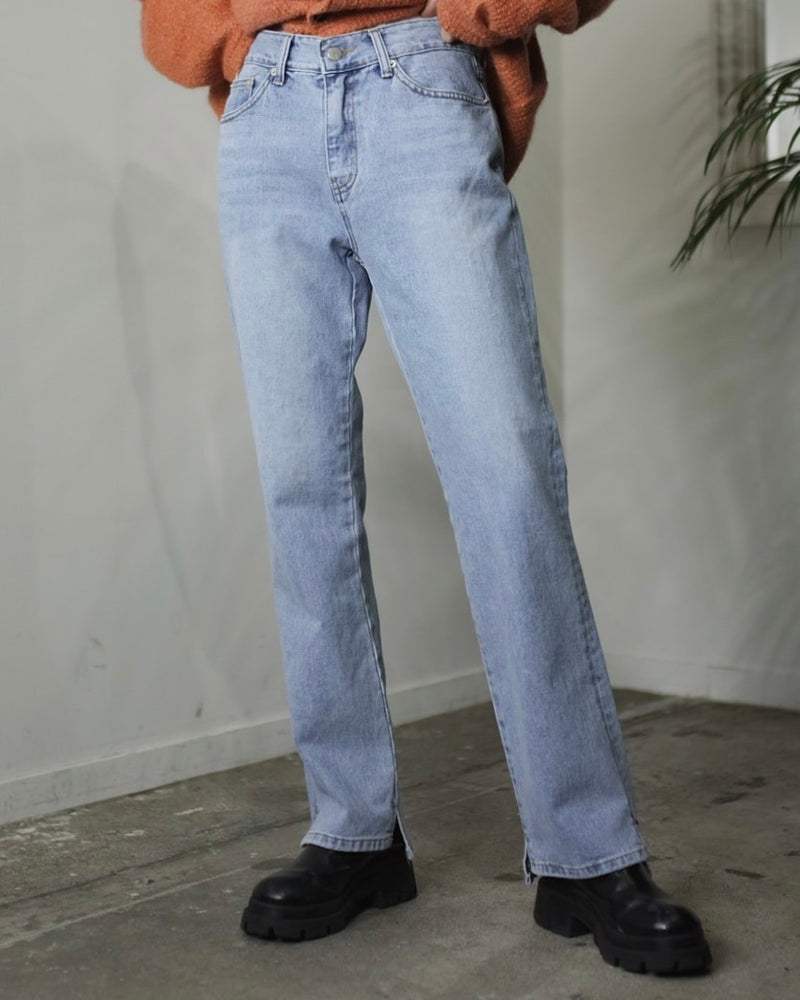 受注制【Chikashitsu +】side slit denim pants